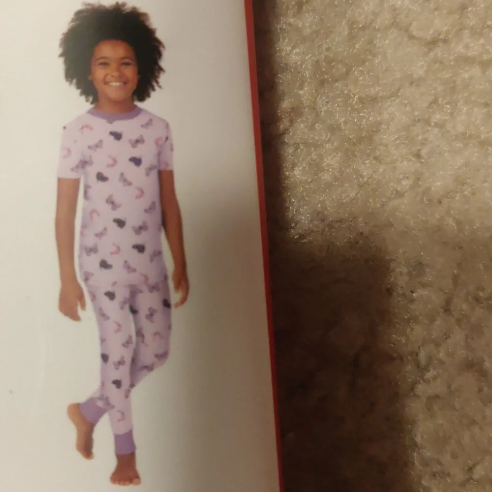 NEW!Girls Kirkland Signature Kids’ 4-Piece Organic Cotton Pajama Y2K Cottage